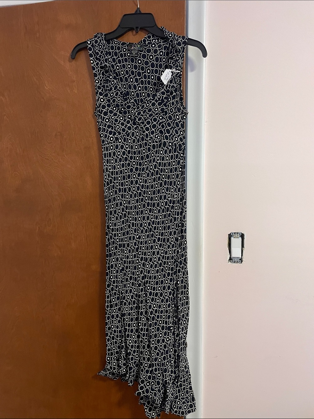 patterned ruffle maxi dress